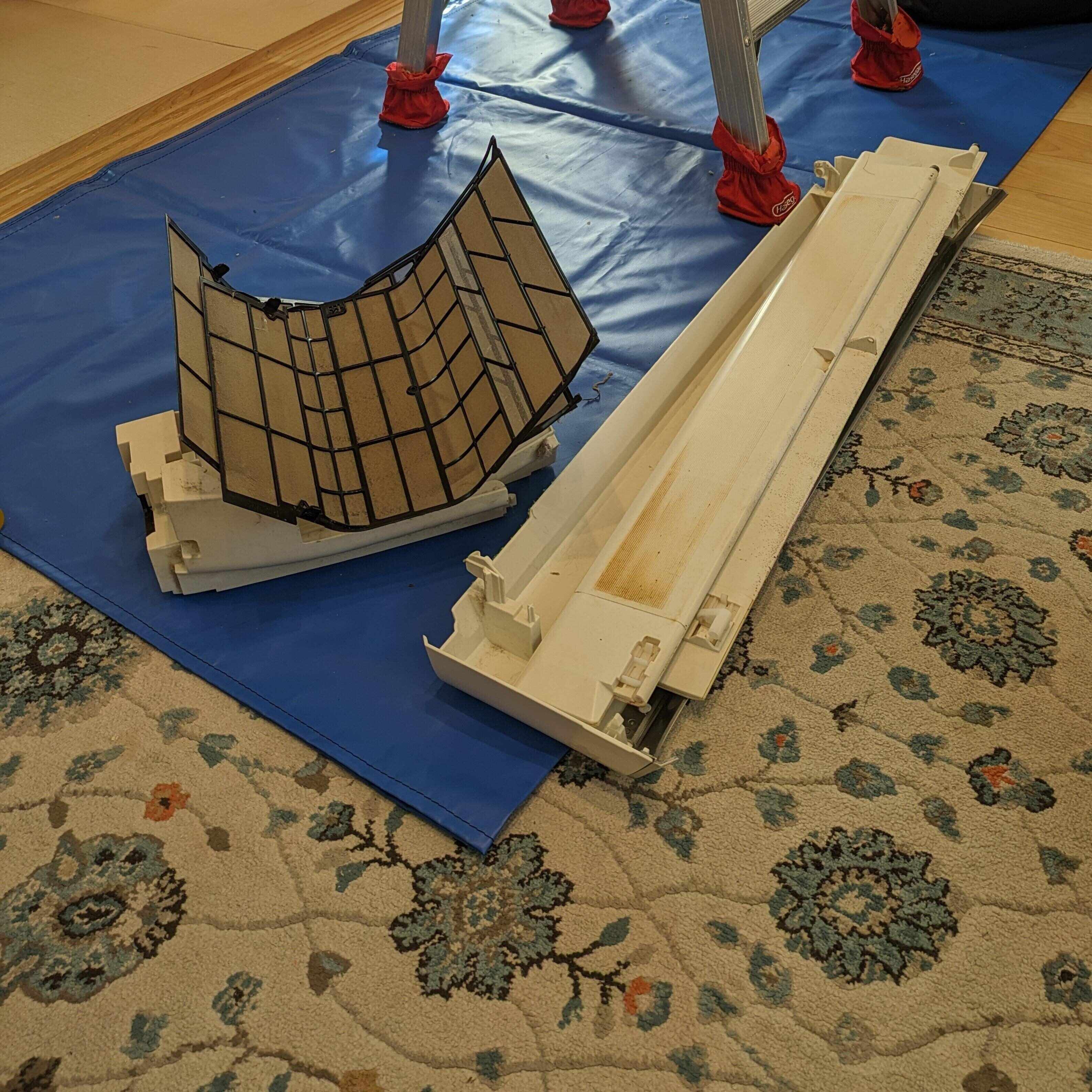 クリーニング前に外されたフィルター