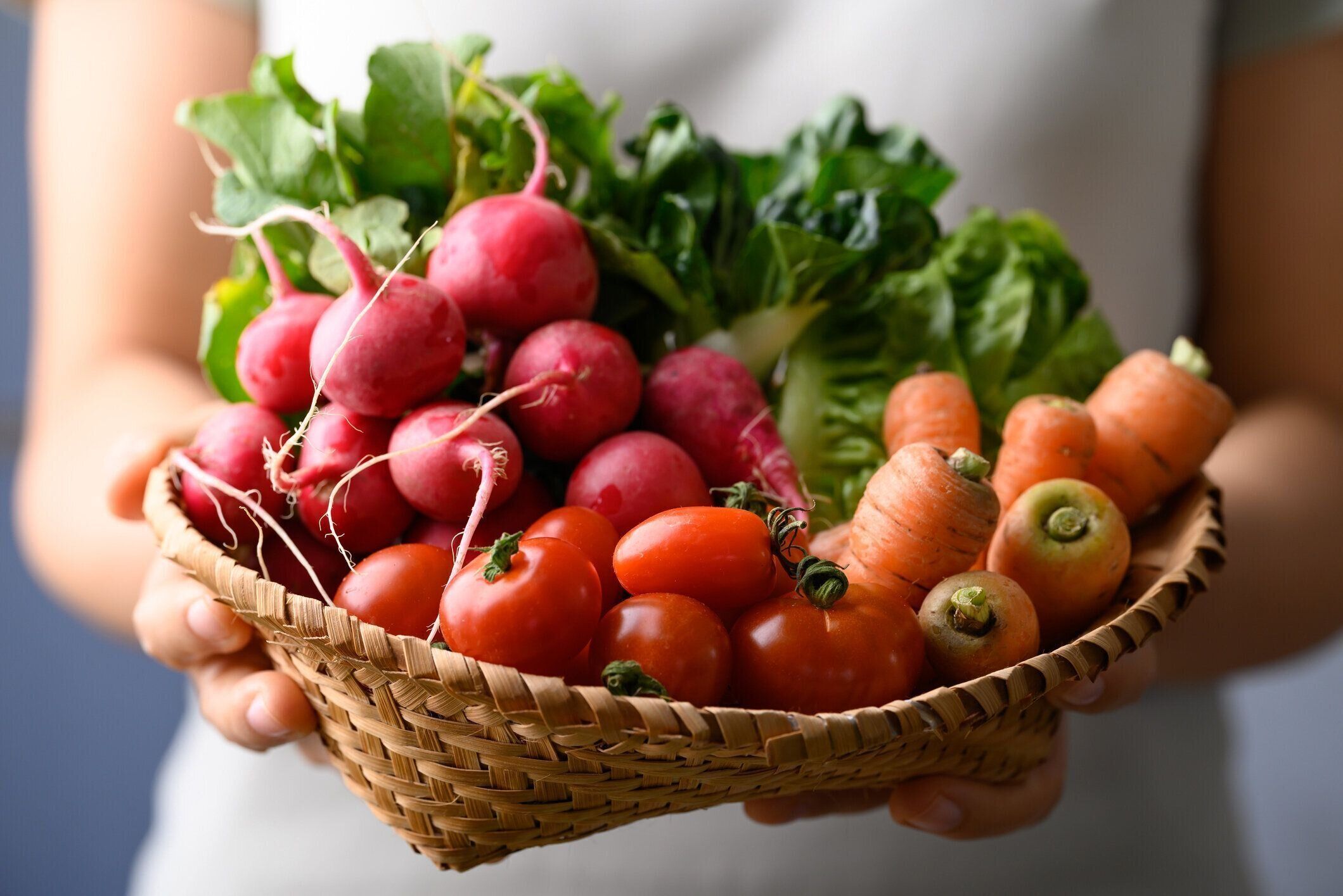 春の季節に地元のファーマーズマーケットから新鮮な有機野菜、持続可能性のコンセプト