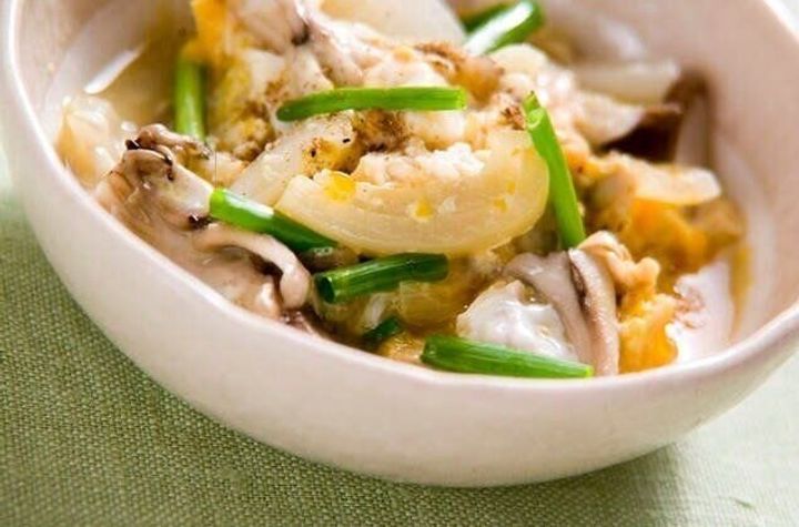 アサリとマイタケの卵とじ