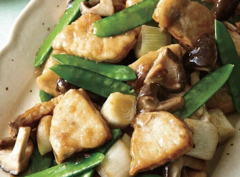 こくうましょうゆ味！めかじきとしいたけのガーリックバター炒め