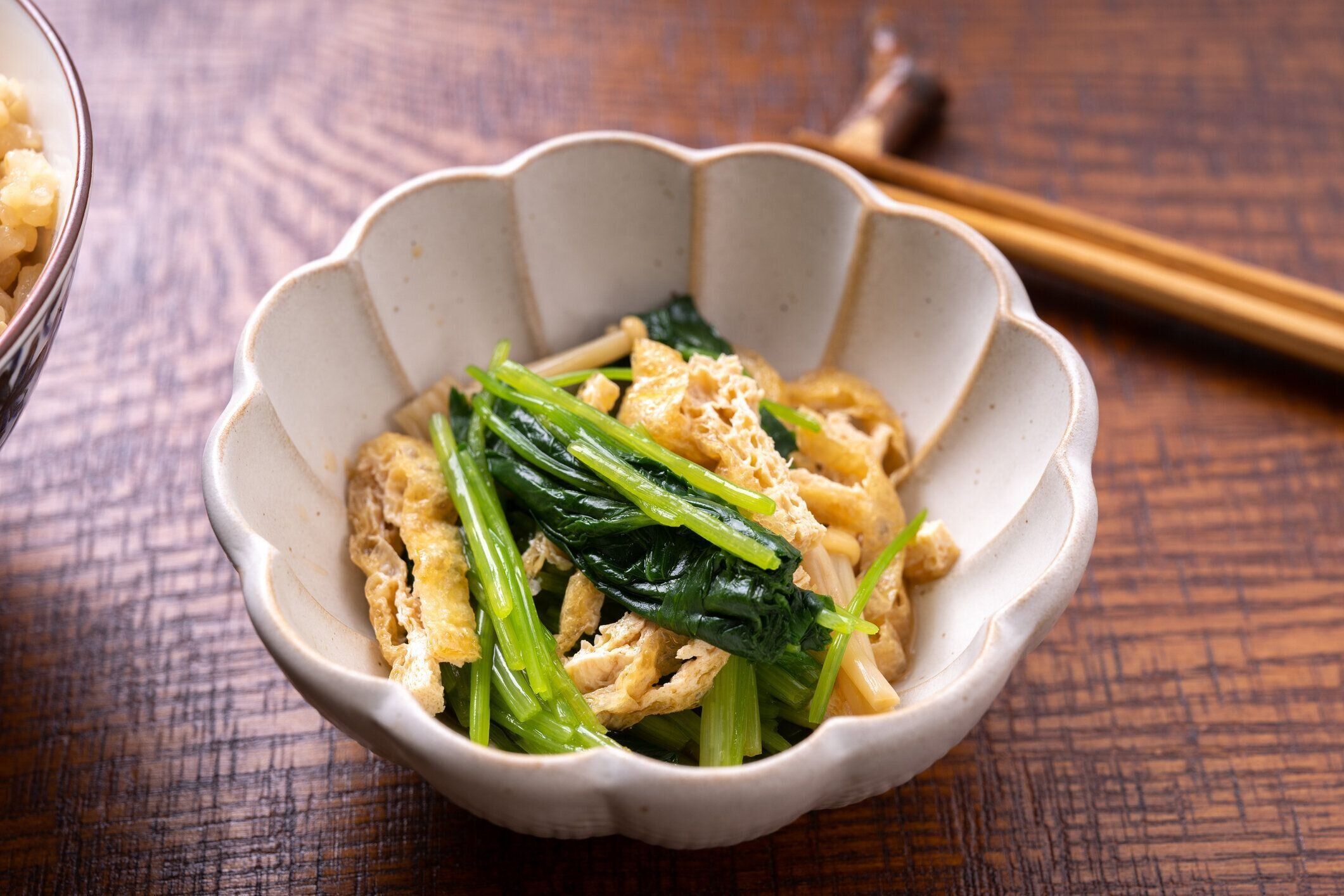 三葉と油揚げの煮びたし