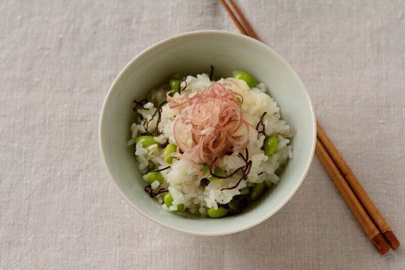 枝豆とみょうがの混ぜごはんのレシピ