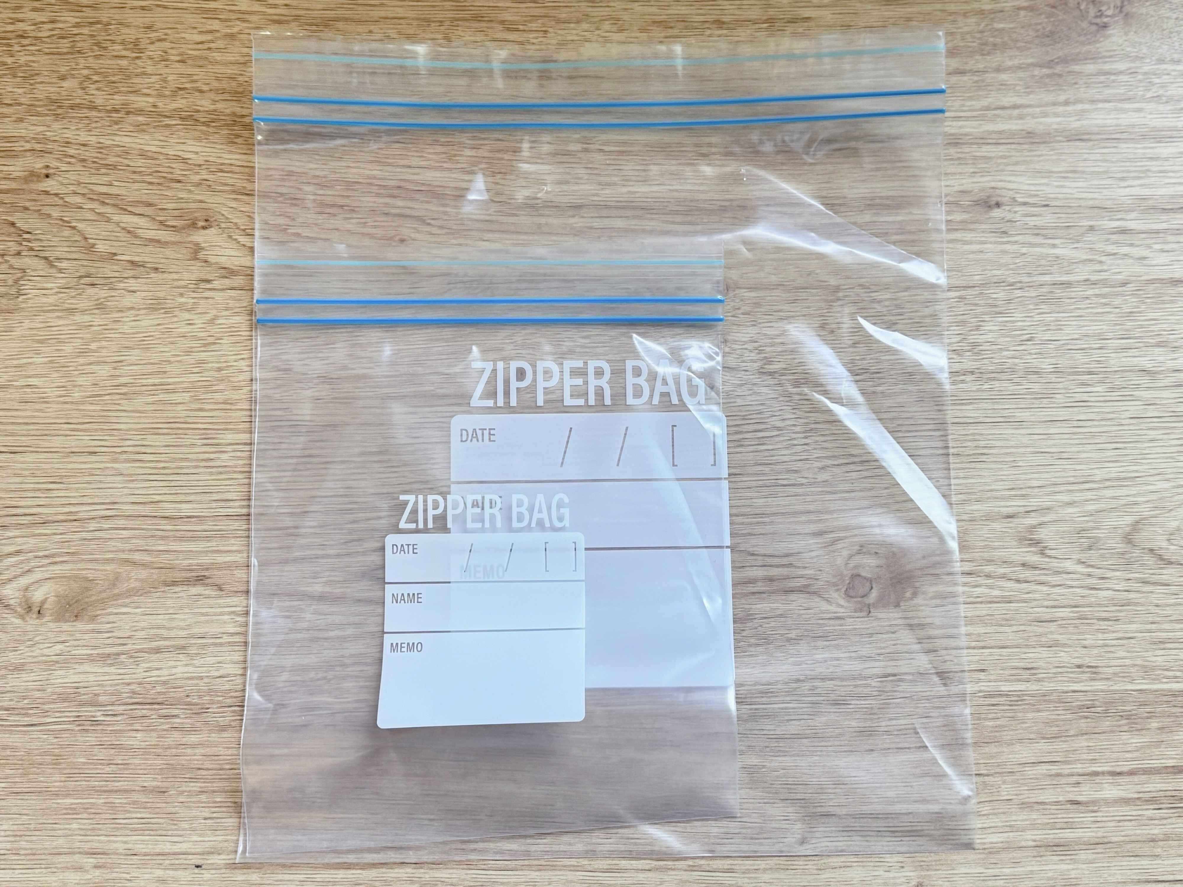 1．ジッパーバッグ