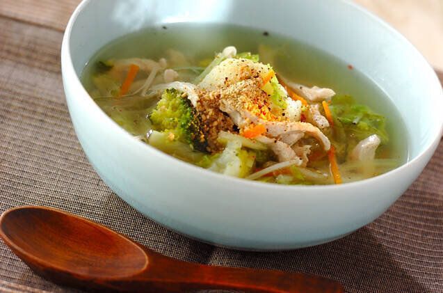 白菜と鶏むね肉のスープ