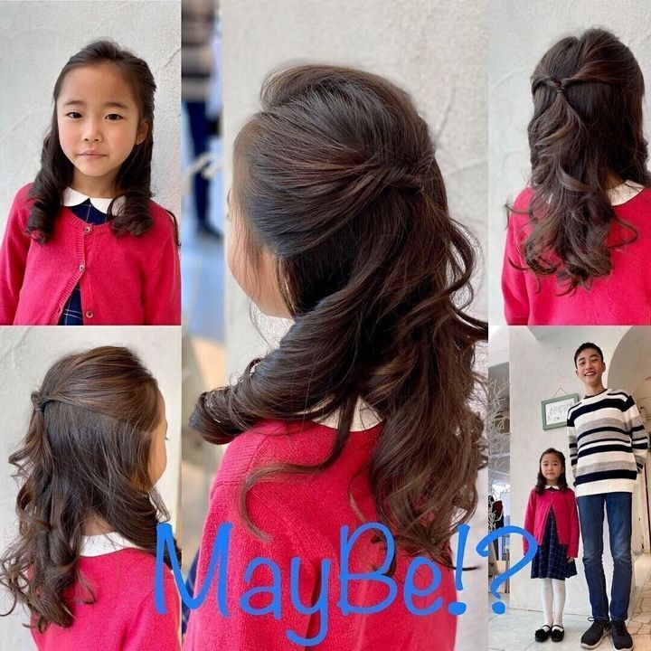 小学生女子も納得のキュートなヘアスタイル。巻き髪で大人っぽい雰囲気に