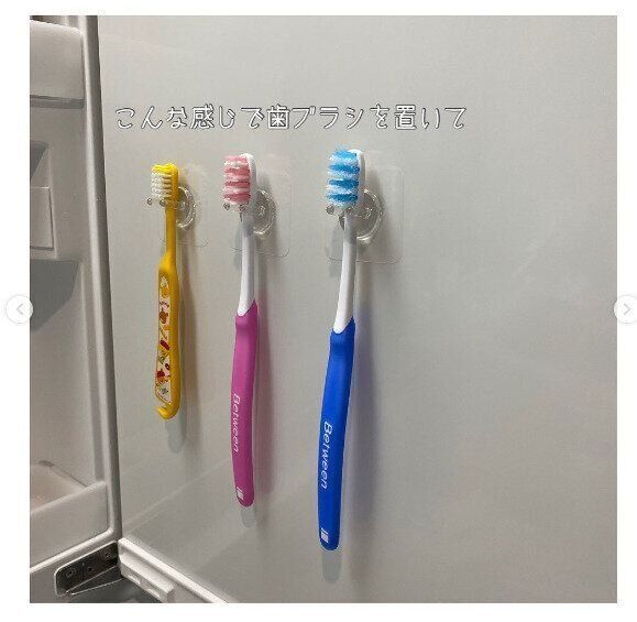 衛生的！歯ブラシを浮かせて収納