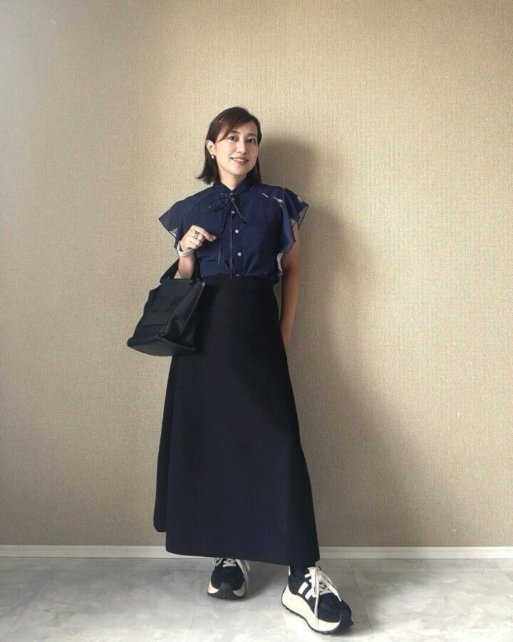 ウォッシャブルミラノリブフレアスカート