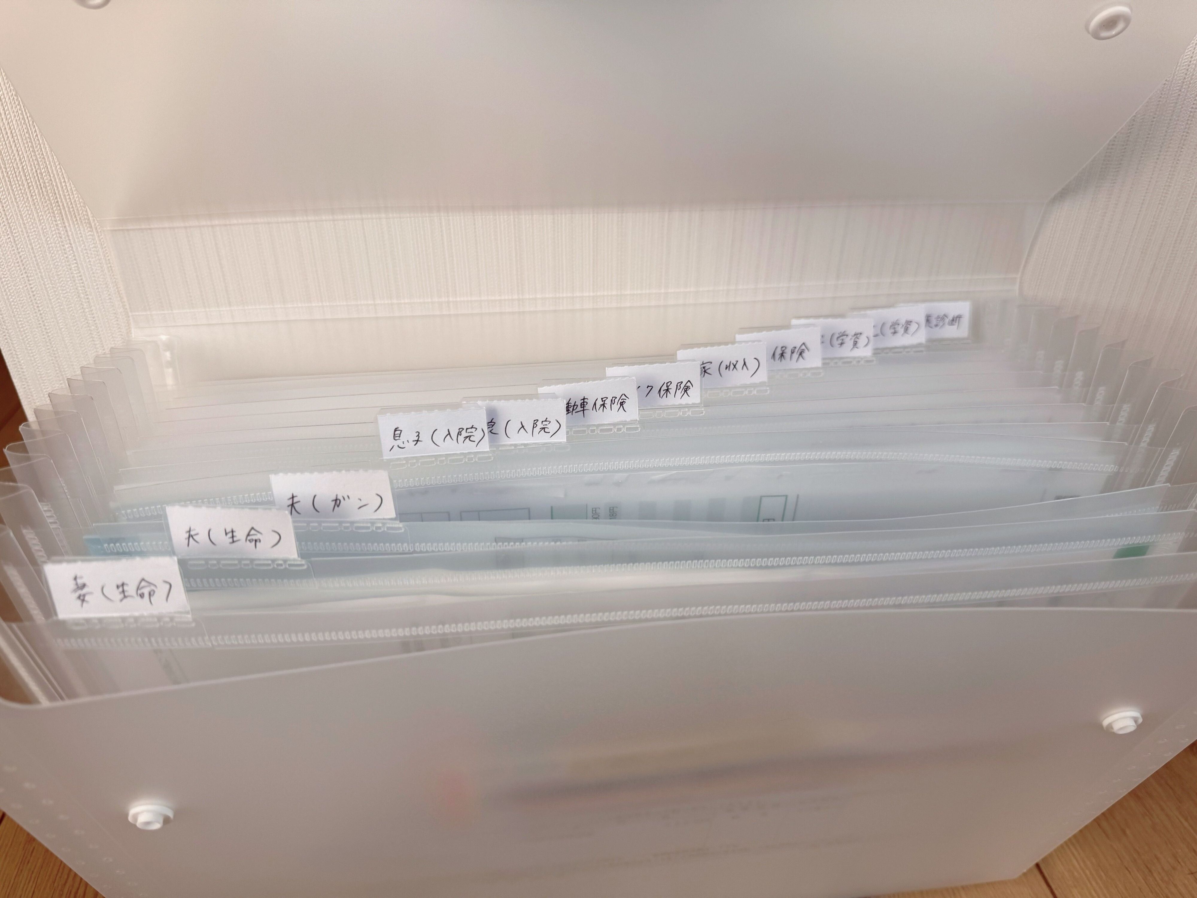 「保険書類」や「取説」の管理にもいい感じ！