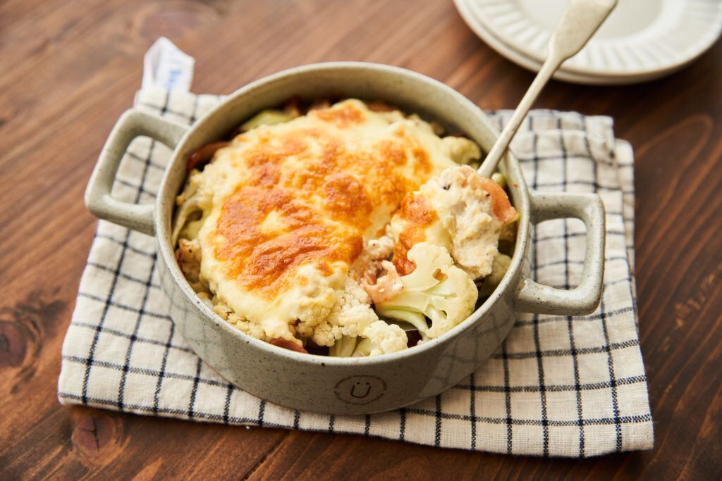 カリフラワーの豆腐クリームグラタン