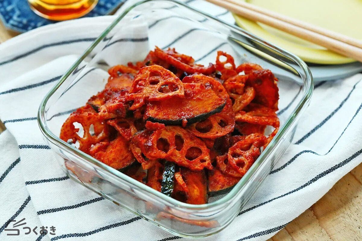 れんこんとかぼちゃのバルサミコサラダ