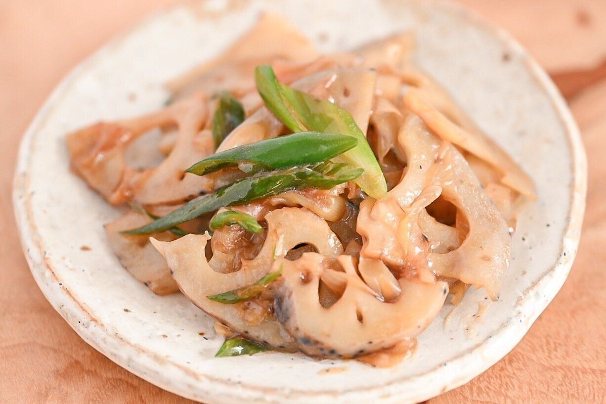 れんこんと長ネギ炒め