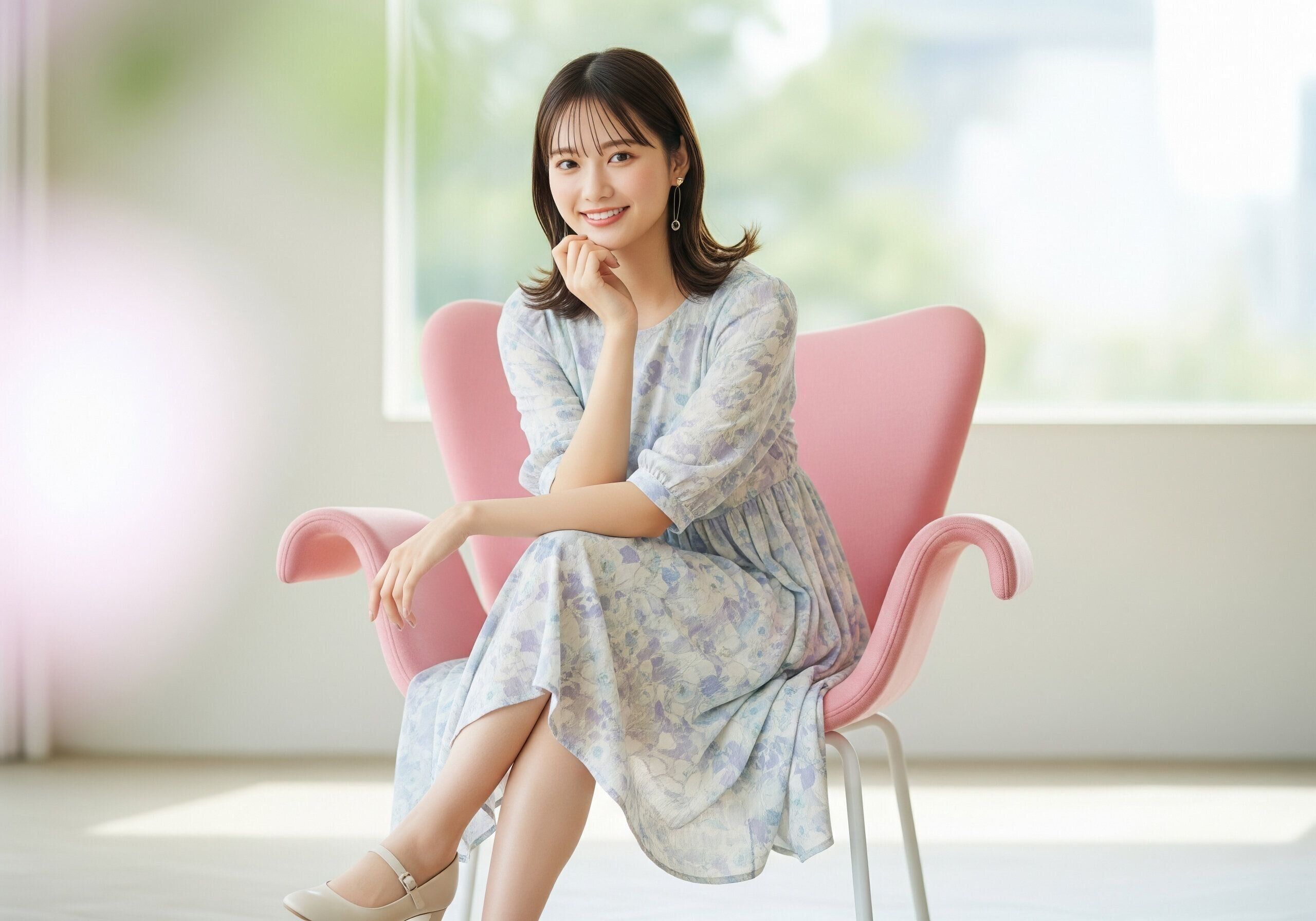 花柄ワンピース