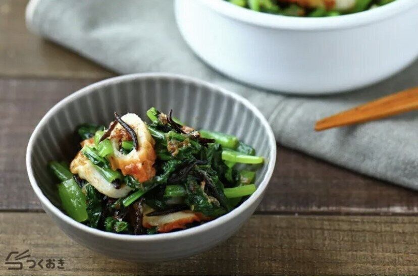小松菜とちくわとひじきの和風サラダ