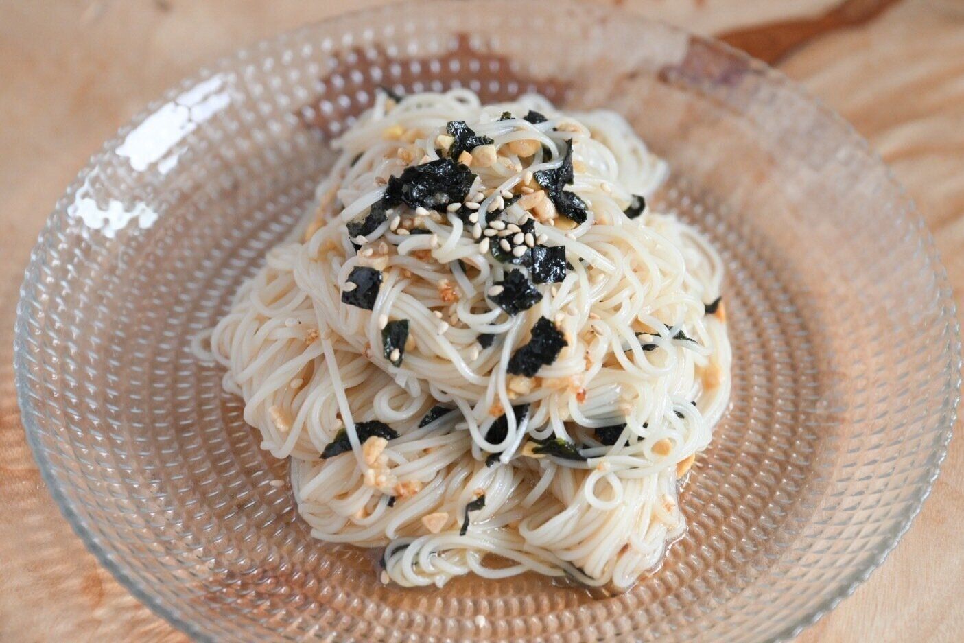 海苔と納豆のふりかけそうめん