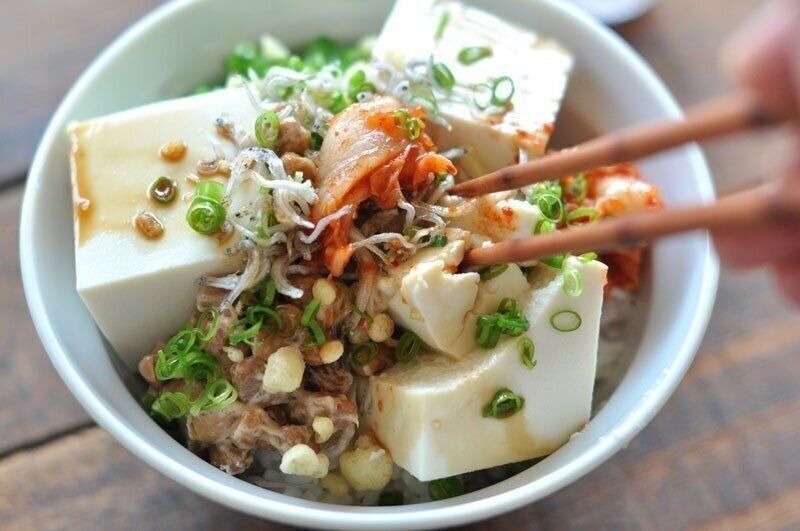 簡単美味しい豆腐丼