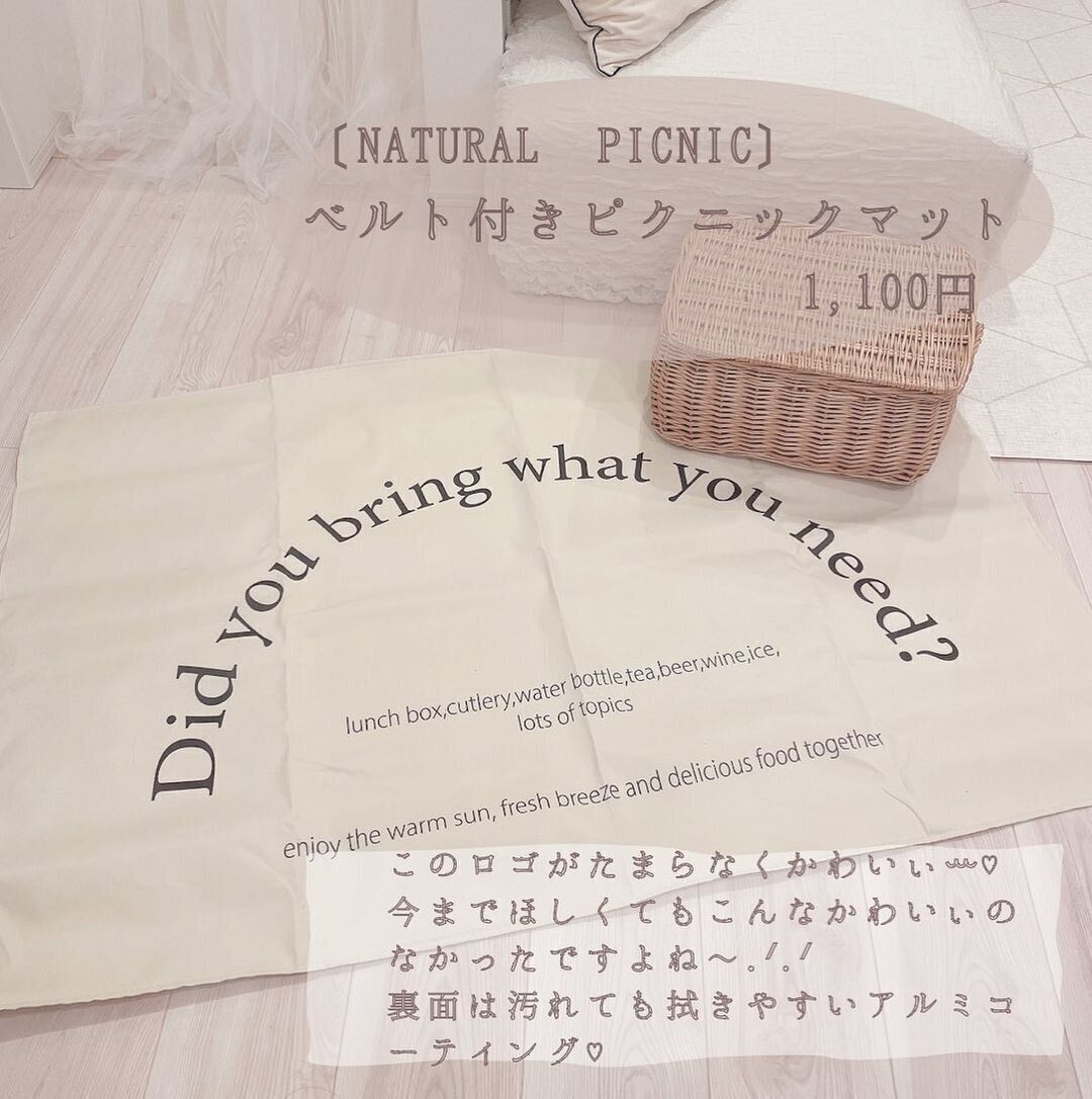 【3COINS】今までなかった！ロゴがかわいいピクニックマット