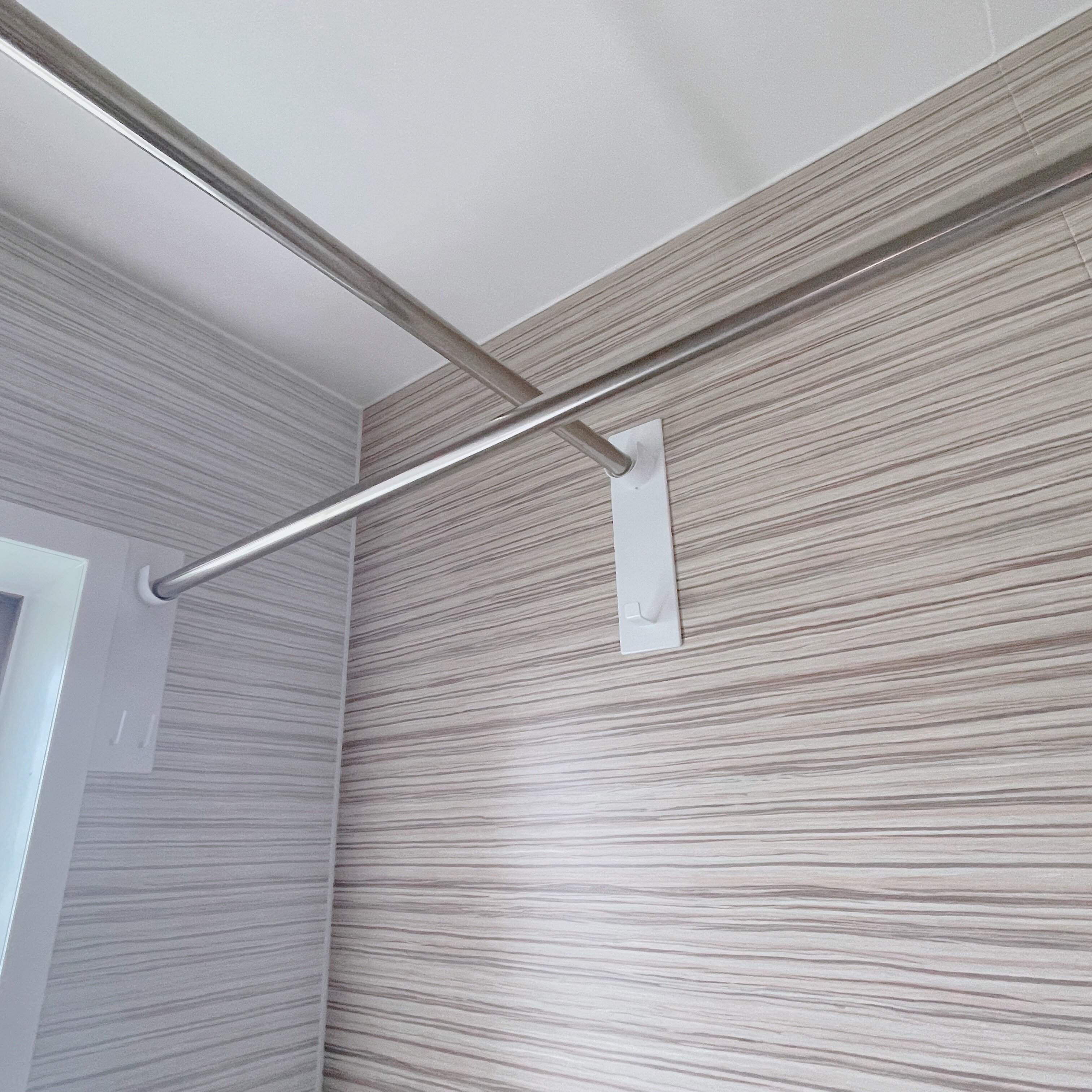 マグネットバスルーム物干し竿ホルダー2個組