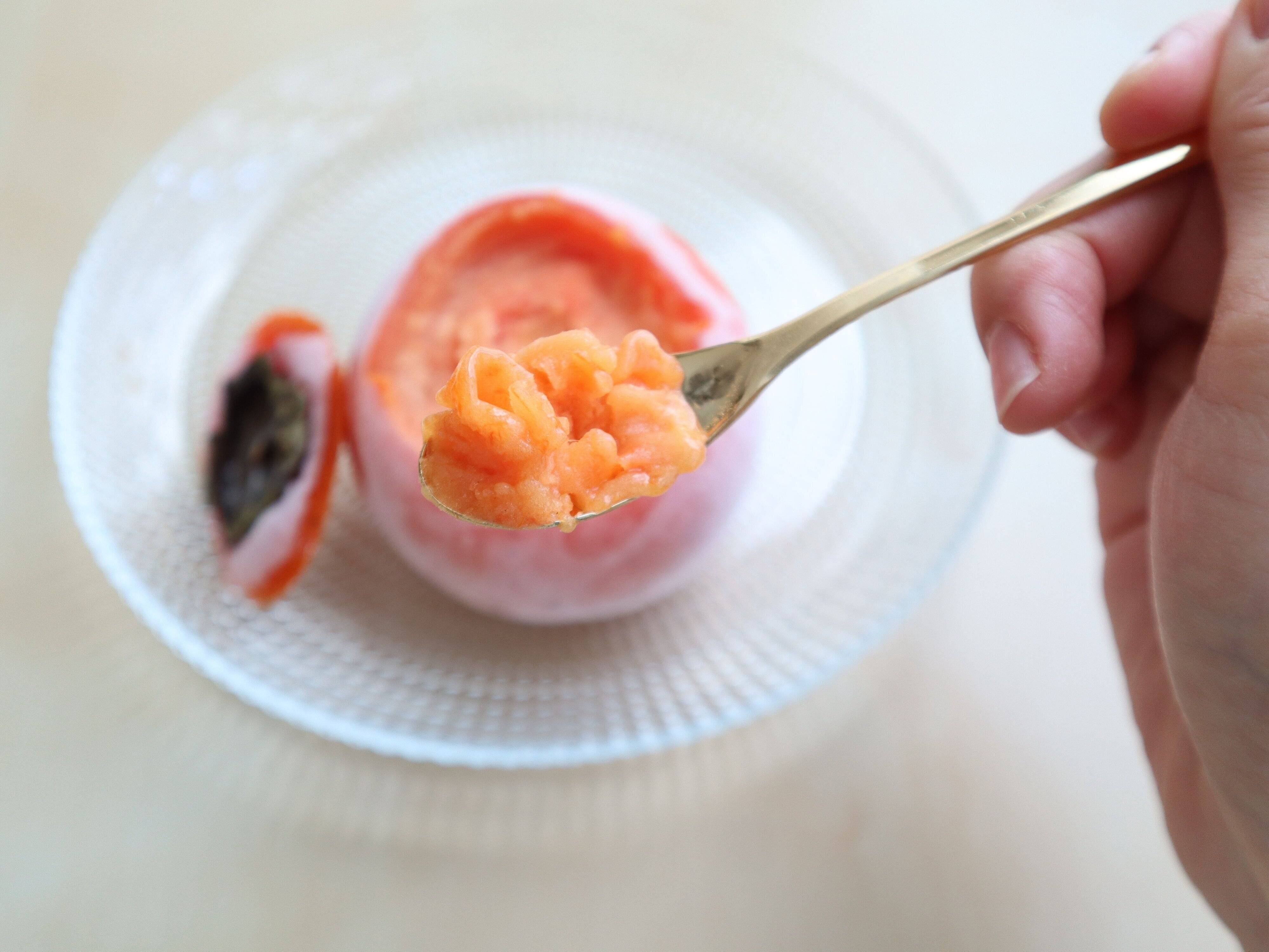 柿を凍らすだけ「柿シャーベット」