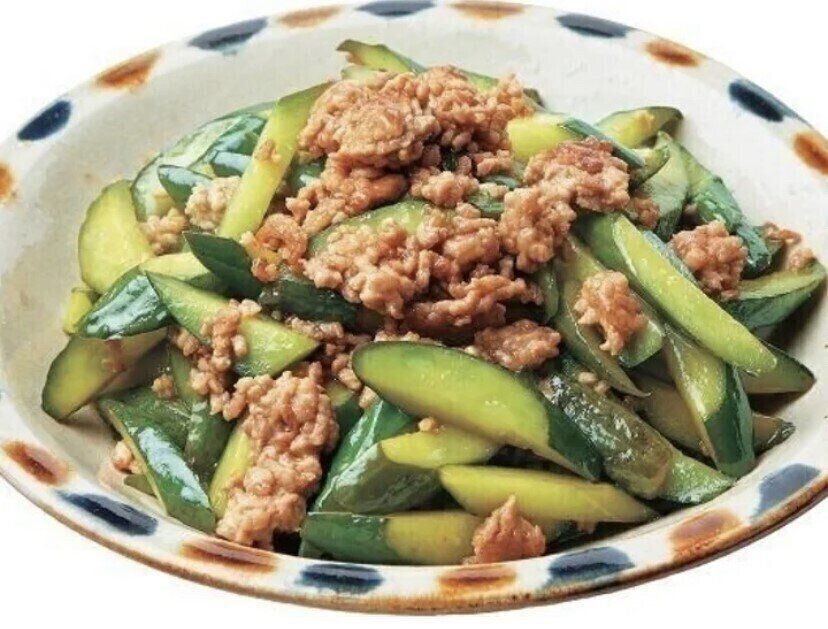 豚ひき肉ときゅうりの炒めもの