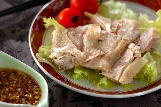 ゆで鶏の中華ダレがけ