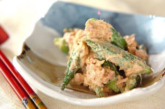 オクラとツナのゴママヨ和え