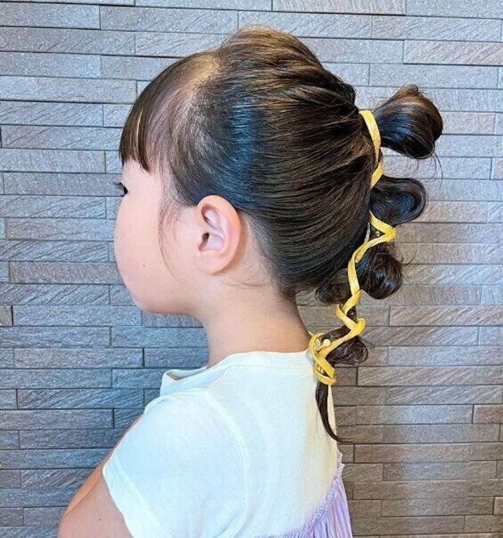 ワイヤー入りの紐で簡単!キッズヘアアレンジ