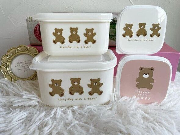くまさんがかわいい！お弁当にも使えそうな保存容器