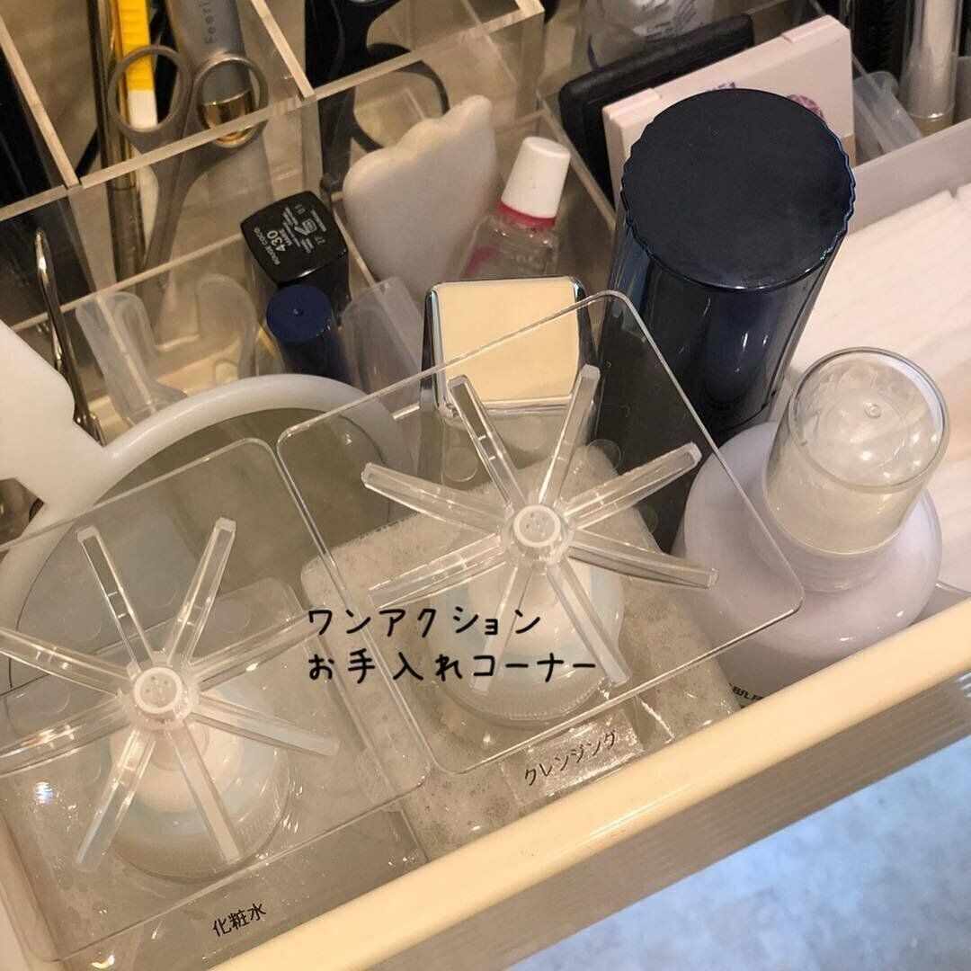 ワンアクションでお手入れできる洗面台引き出し収納に