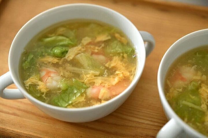 エビの生姜かきたま汁(スープ)