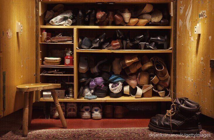 1．ぎゅうぎゅう詰めの靴箱