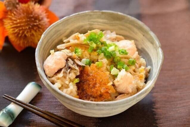 ササミ肉とマイタケの腸活炊き込みご飯