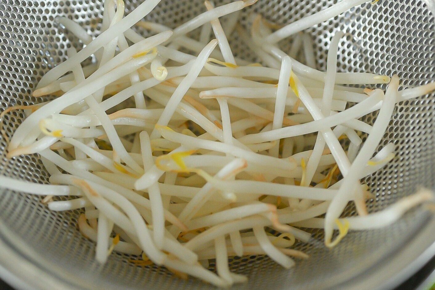 ザルにあげたもやし