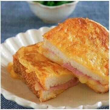 マヨで簡単♪ハム＆チーズのフレンチトースト風サンド