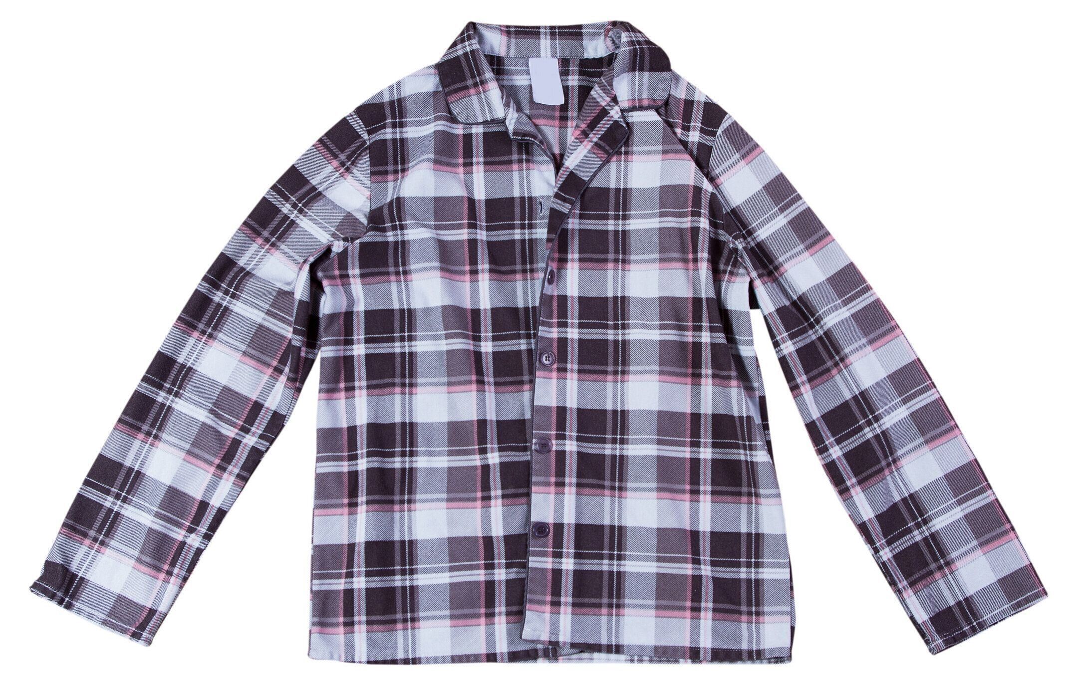 女性のチェック柄のパジャマシャツが孤立 - パジャマがクローズアップ