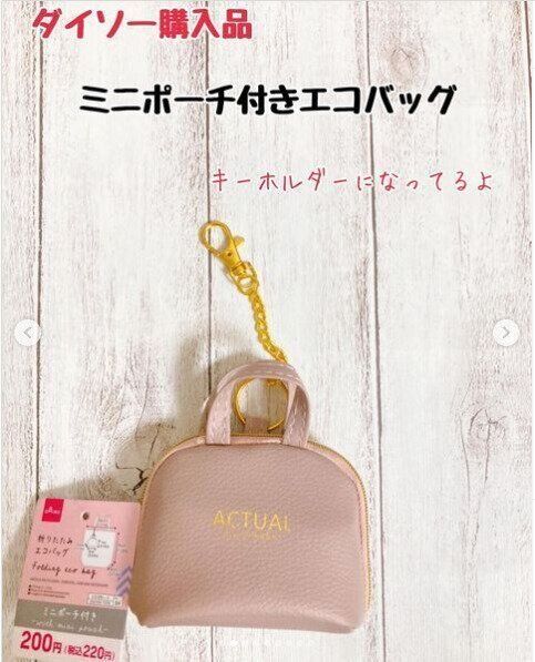 【ダイソー】こんなにかわいいのに機能も抜群！ミニポーチ付きエコバッグは買って損なし
