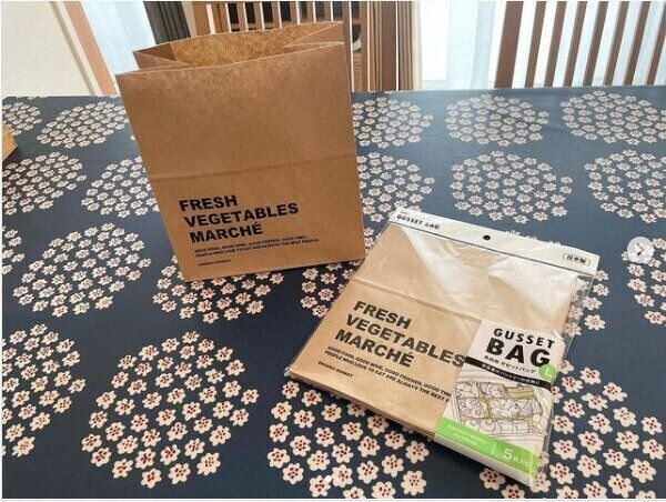 【セリア】野菜室収納に役立つガゼットバッグがおしゃれで便利