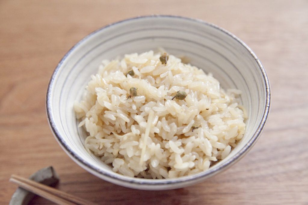 新生姜と実山椒の炊き込みごはん