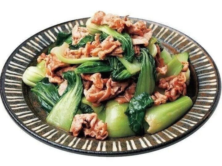 豚こま切れ肉と青梗菜の炒めもの