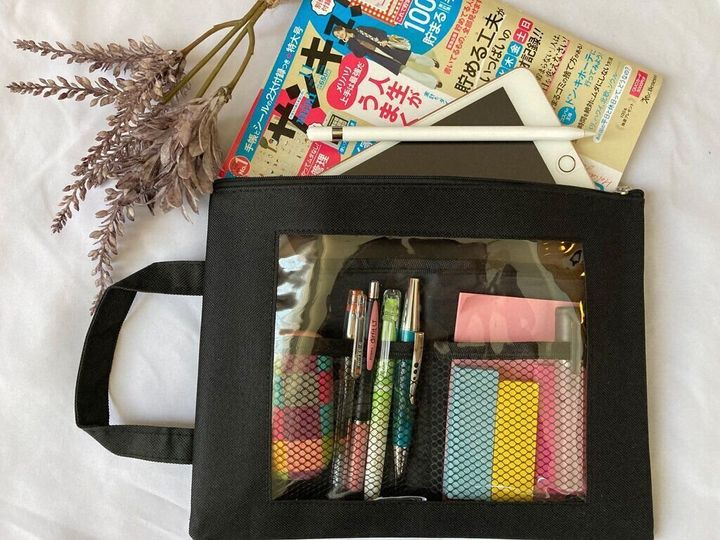 ダイソー サブバッグにも便利 中身が見える窓付き収納ケース サンキュ ダイソー サブバッグにも便利 中身が見える窓付き収納ケース サンキュ