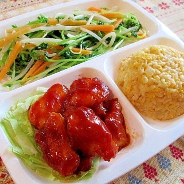 鶏むね肉の甘酢炒めでヘルシー中華ワンプレート