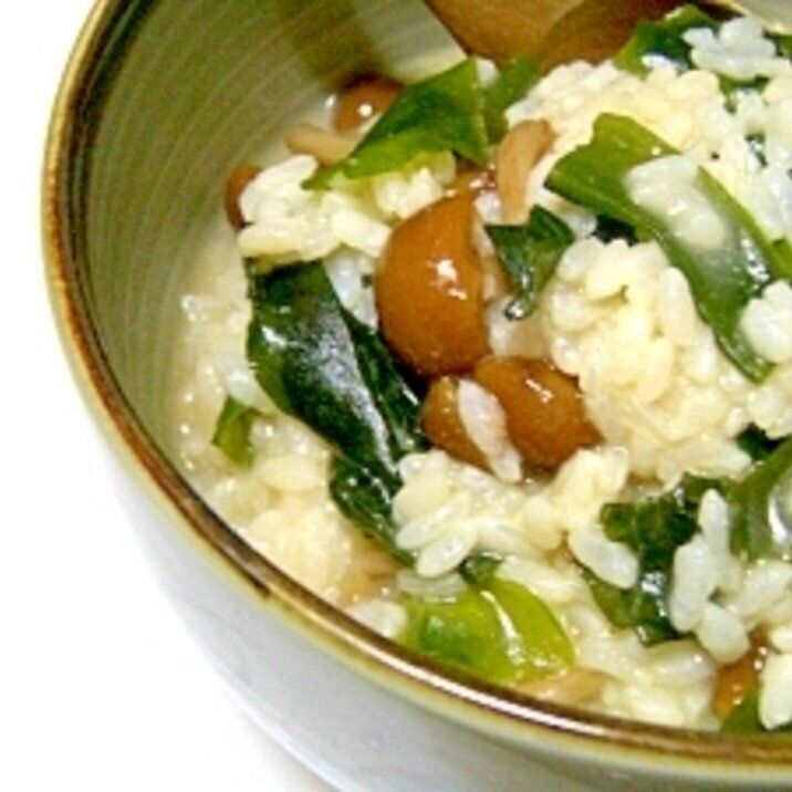 とろりなめこで朝ごはん！