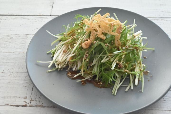 おいしい食感♪油揚げと水菜のサラダ