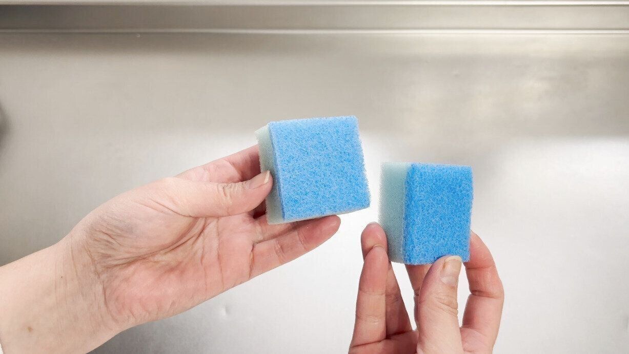 ひとつのスポンジが2つに