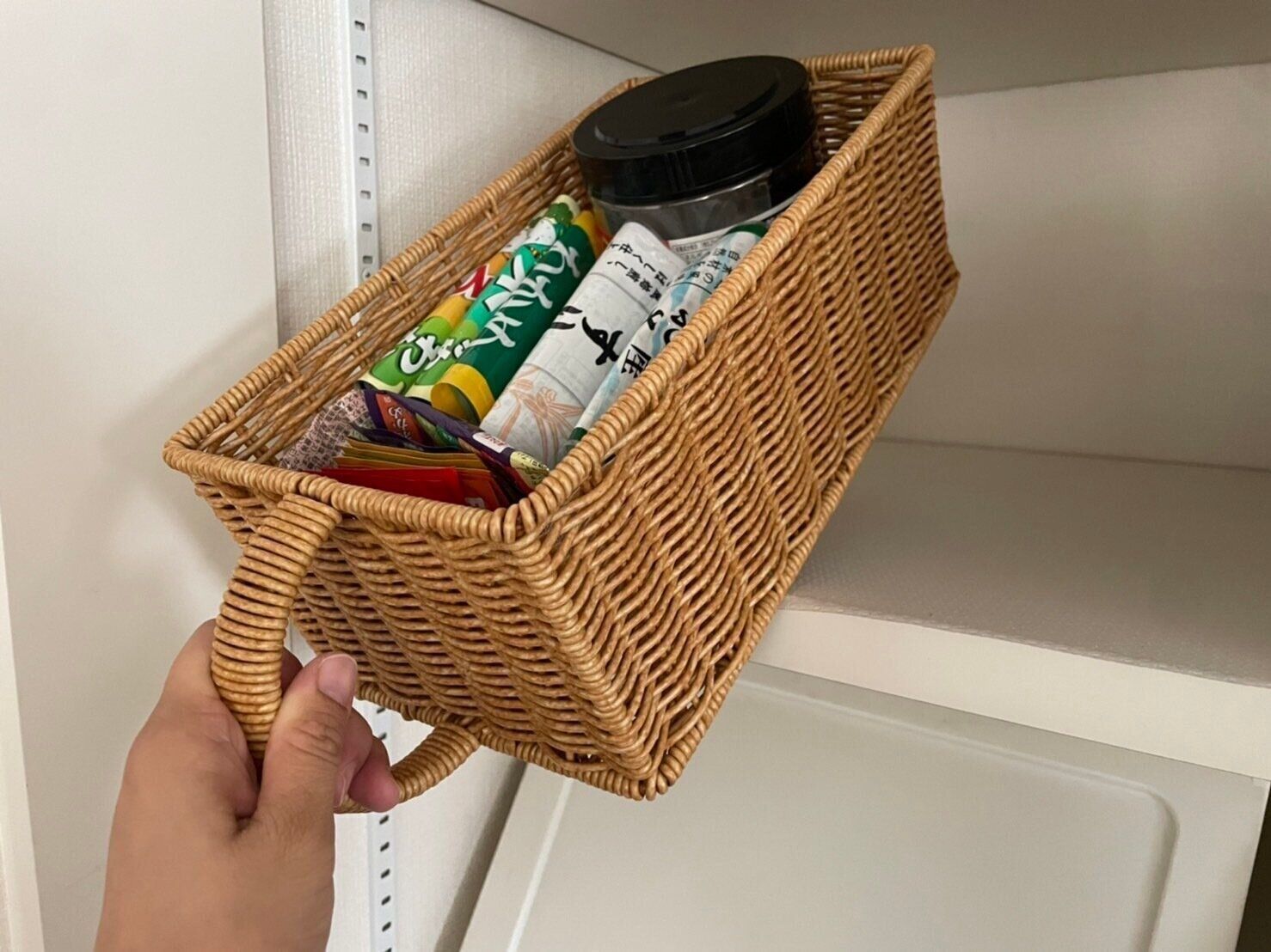 取っ手付きタイプのラタンPP収納はこう使う！