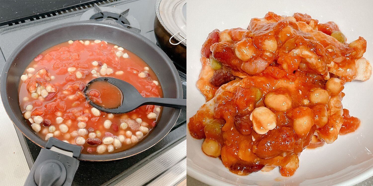 サラダ豆と鶏肉のトマト煮込み