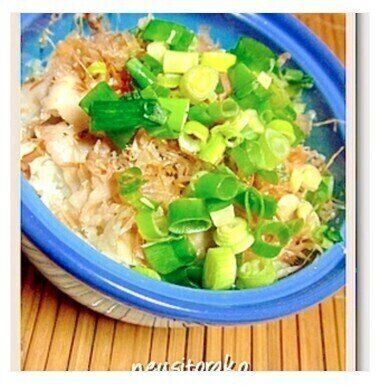 レンチン♡かつお節とねぎでさっぱり豚丼