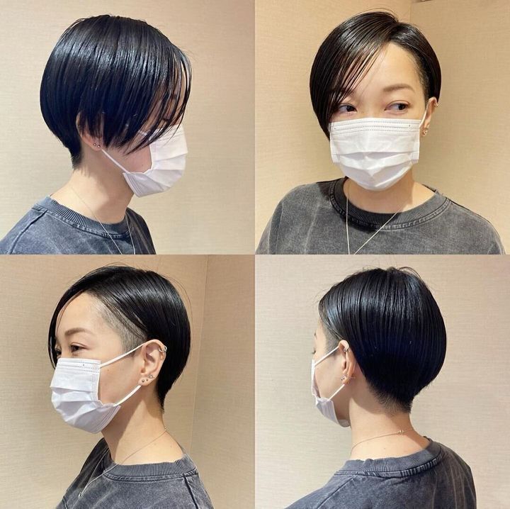 40代女性に似合うふんわりショートヘアスタイル!個性が際立つクールな刈り上げショート