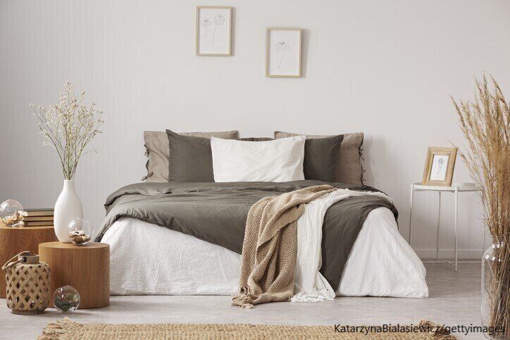 寝室のベッドと布団