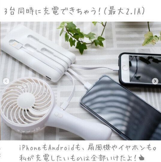 【ダイソー】あらゆるタイプに対応可能！大容量モバイルバッテリー