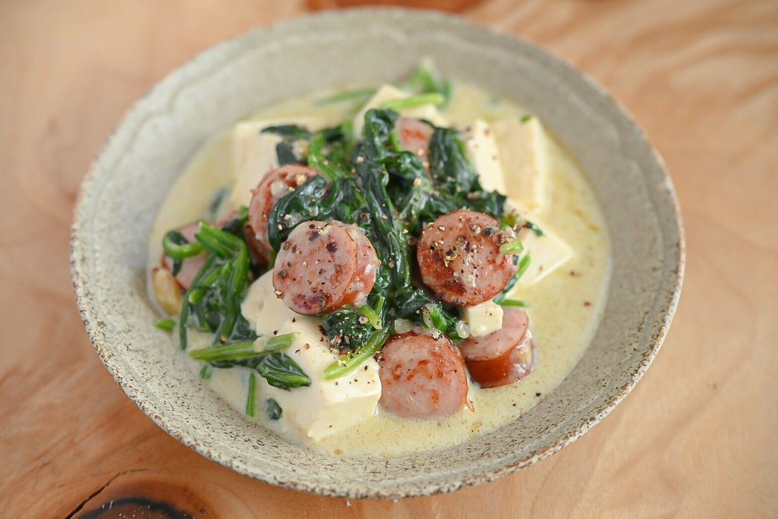 ソーセージのミルク煮